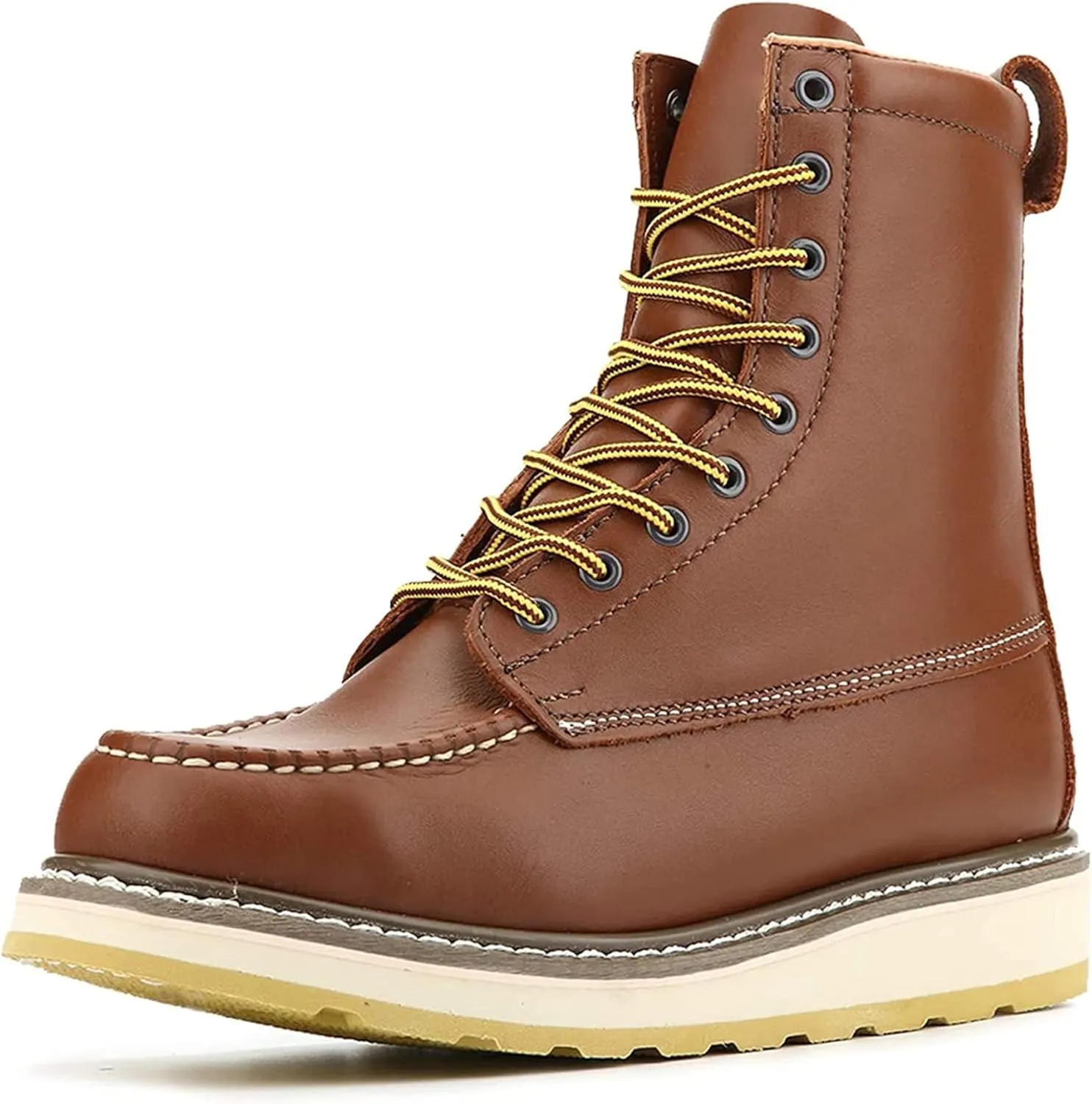 Work Boots for Men, 6" & 8" SureTrack Soft Toe Slip Resistant Moc Toe Mens Work Boots 84994/86994