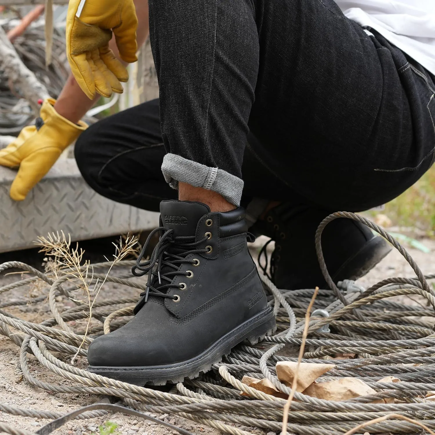 Work Boots for Men Waterproof Soft Toe Non Slip Comfortable Workboots