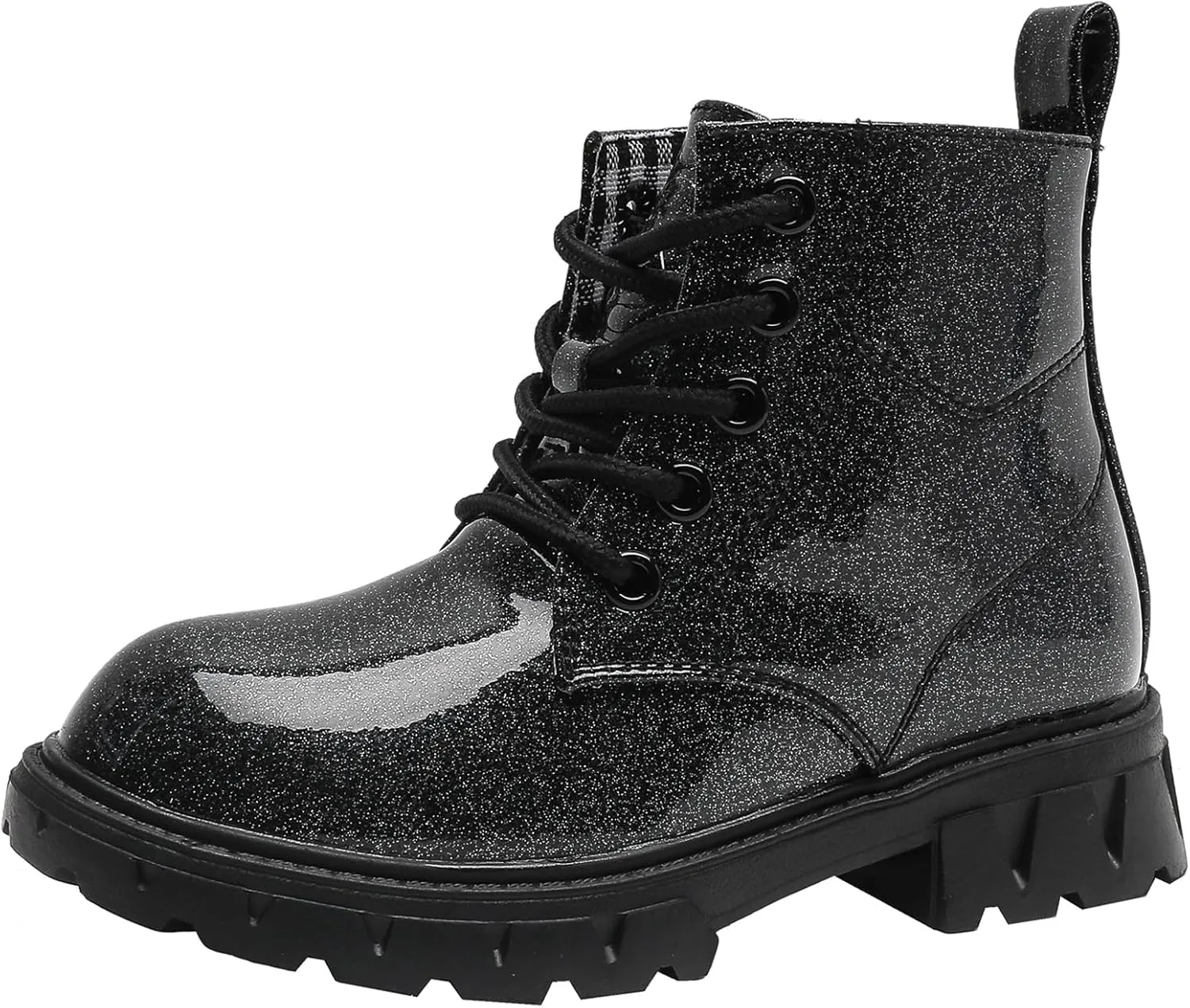 WUIWUIYU Boys Girls Combat Boots Waterproof Zip-up Hiking Ankle Boots Short Booties Desert Motorcyle Boots