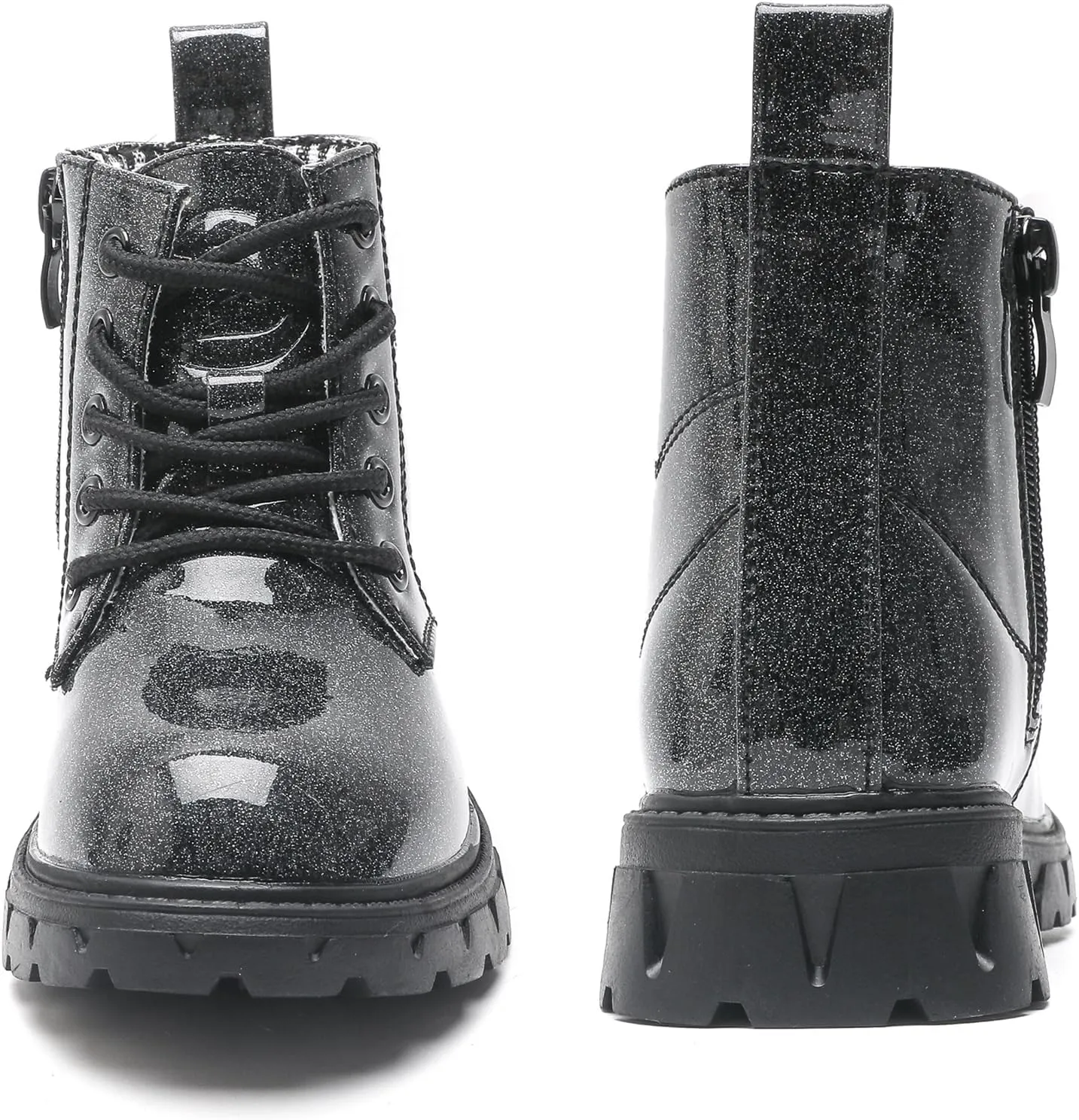 WUIWUIYU Boys Girls Combat Boots Waterproof Zip-up Hiking Ankle Boots Short Booties Desert Motorcyle Boots