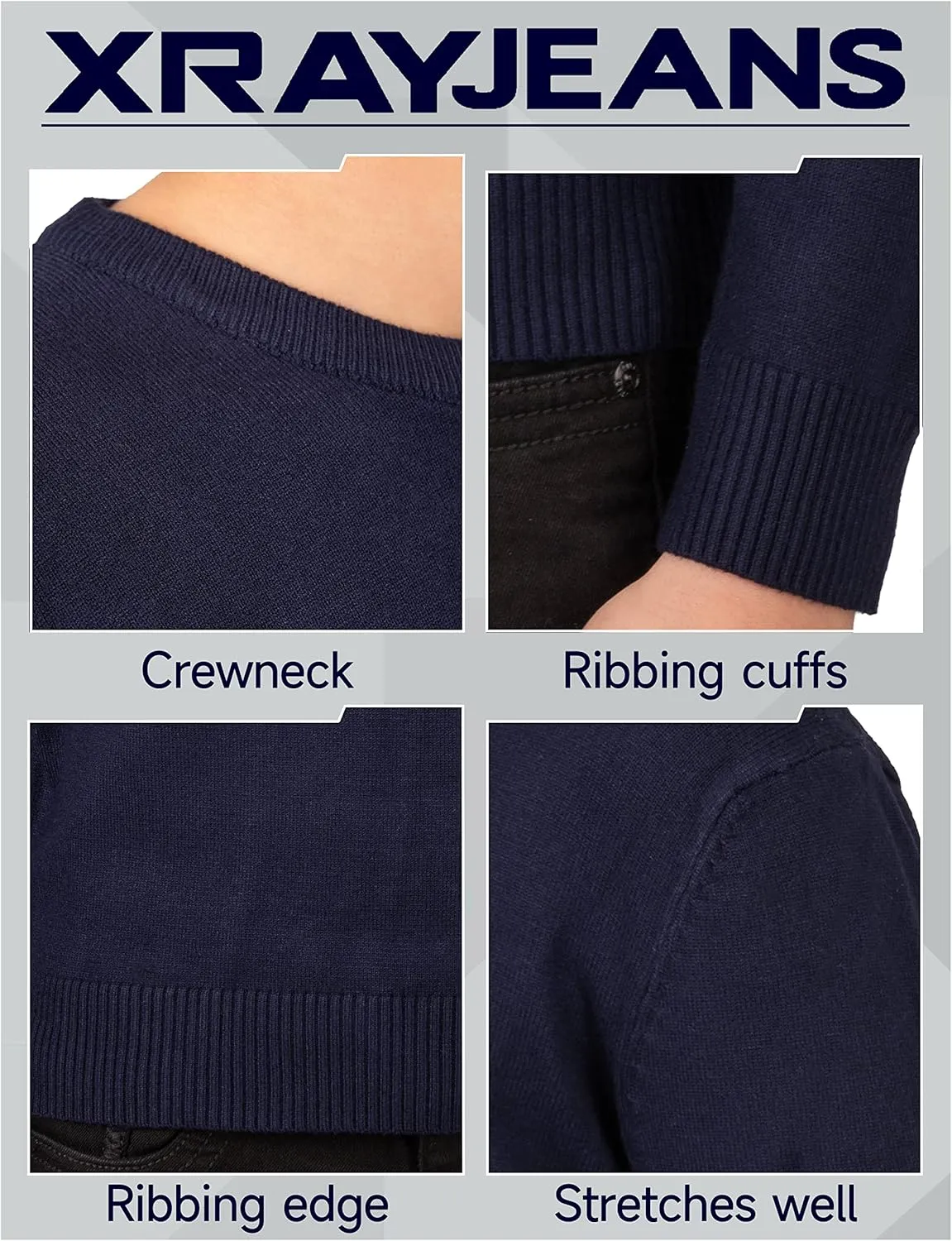 X RAY Boys Crewneck Sweater (XS - XXL), School Uniform Big Boys' & Little Kids Youth Crew Neck Long Sleeve Pullover