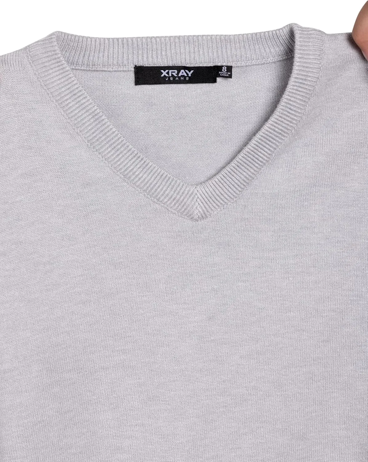 X RAY Boys School Uniform Sweater V-Neck (XS - XXL), Big Boys' & Little Kids Youth Long Sleeve V Neck Pullover Sweater