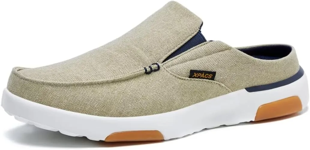 XPACS Men's Orthopedic Comfy Slippers, Stylish Arch Support Casual Shoes for Plantar Fasciitis Recovery, Non Slip Canvas Shoes for Heel and Foot Pain Relief