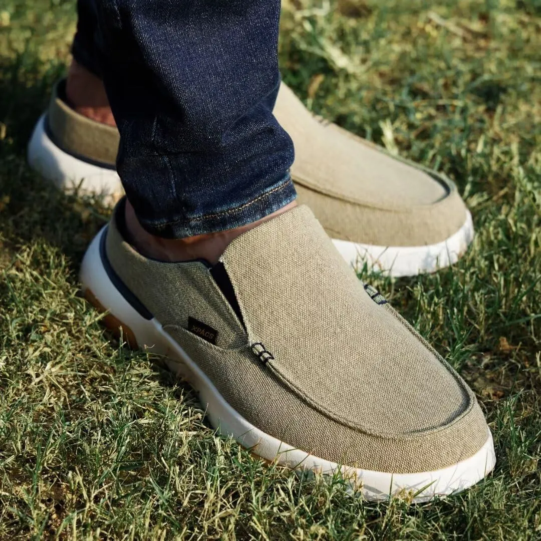 XPACS Men's Orthopedic Comfy Slippers, Stylish Arch Support Casual Shoes for Plantar Fasciitis Recovery, Non Slip Canvas Shoes for Heel and Foot Pain Relief