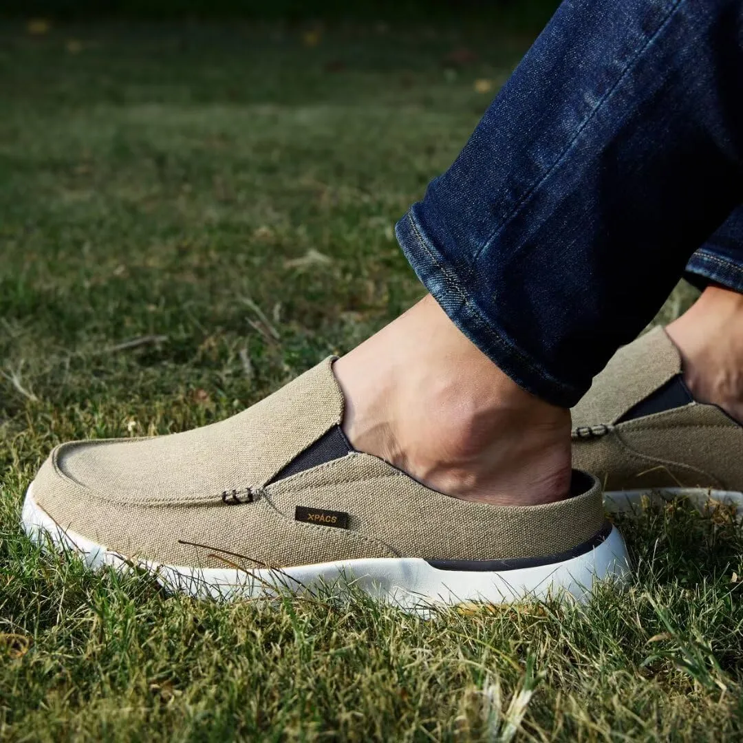 XPACS Men's Orthopedic Comfy Slippers, Stylish Arch Support Casual Shoes for Plantar Fasciitis Recovery, Non Slip Canvas Shoes for Heel and Foot Pain Relief