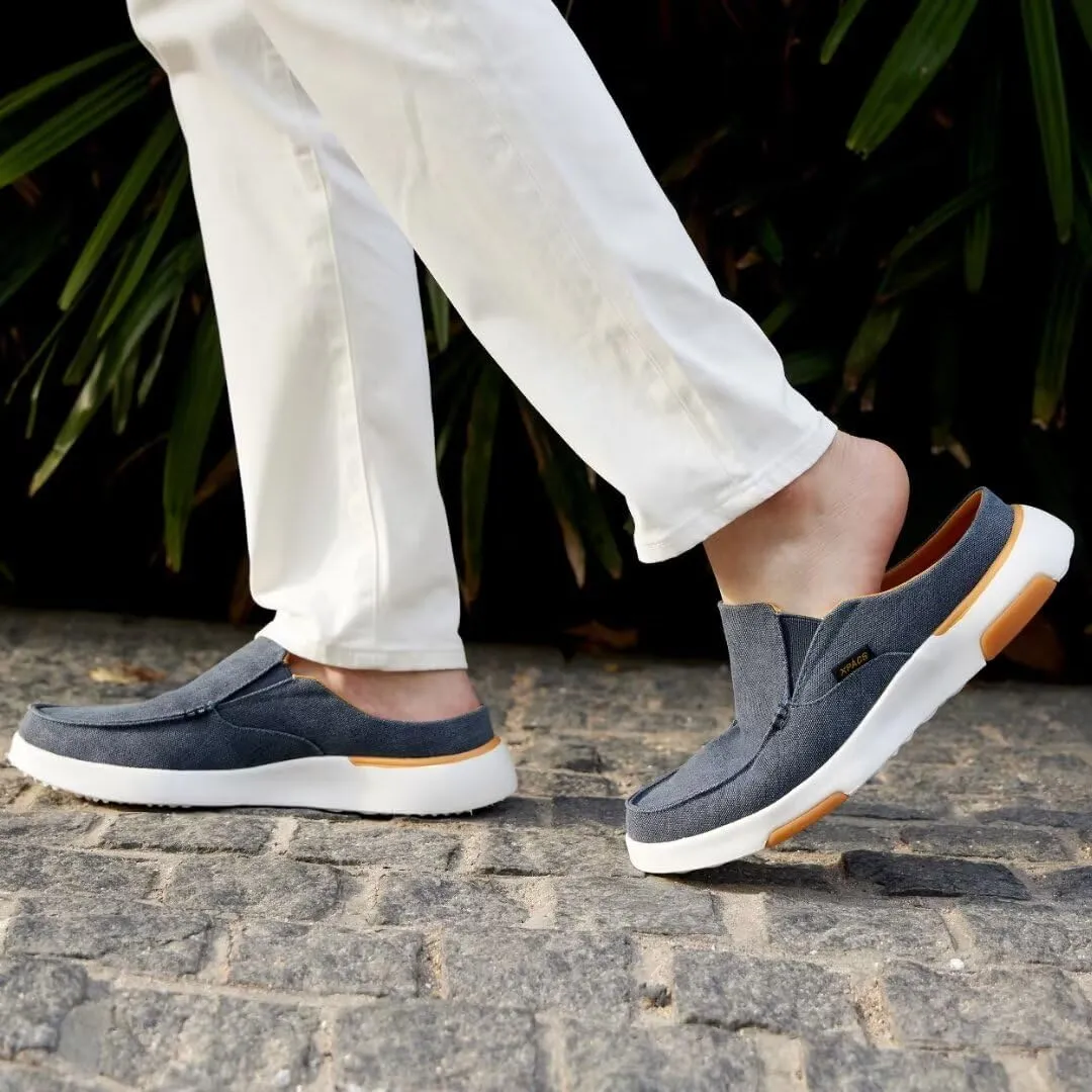 XPACS Men's Orthopedic Comfy Slippers, Stylish Arch Support Casual Shoes for Plantar Fasciitis Recovery, Non Slip Canvas Shoes for Heel and Foot Pain Relief