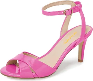 XYD Women Chic Cross Strap Slingback Ankle Strap High Heel Patent Buckle Sandal Pump Shoes