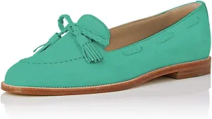 YDN Women Casual Round Toe Low Heels Loafers Fringes Flat Slip on Pumps Braid Shoe