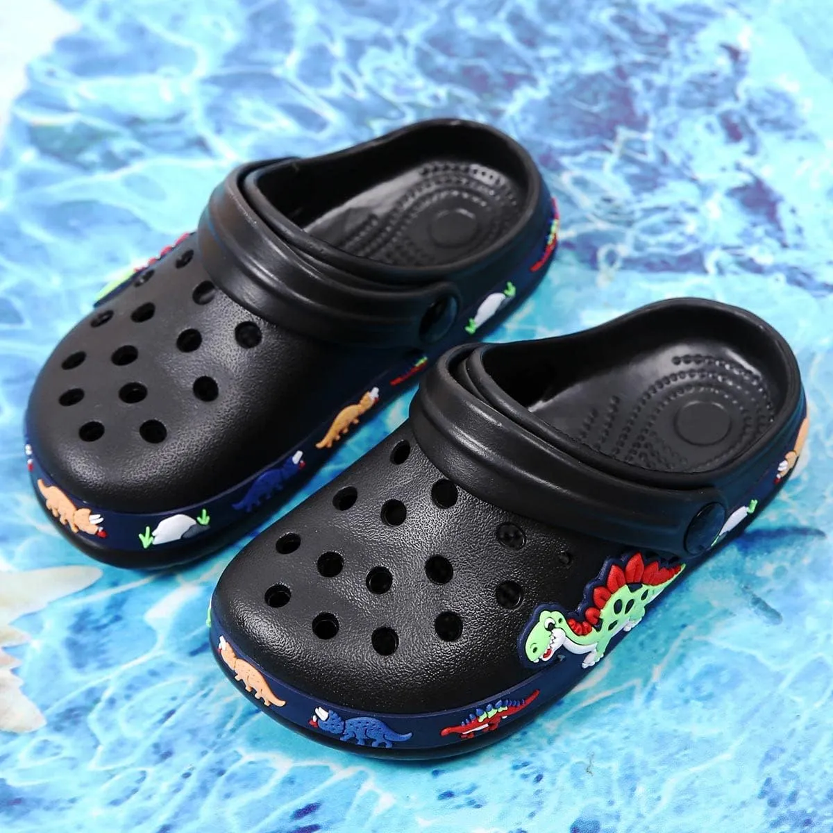 YUKTOPA Boys Girls Clogs Shoes Cartoon Slides Sandals Toddler Little Kid's Slip-on Garden Shoes Lightweight Beach Pool Shower Slippers