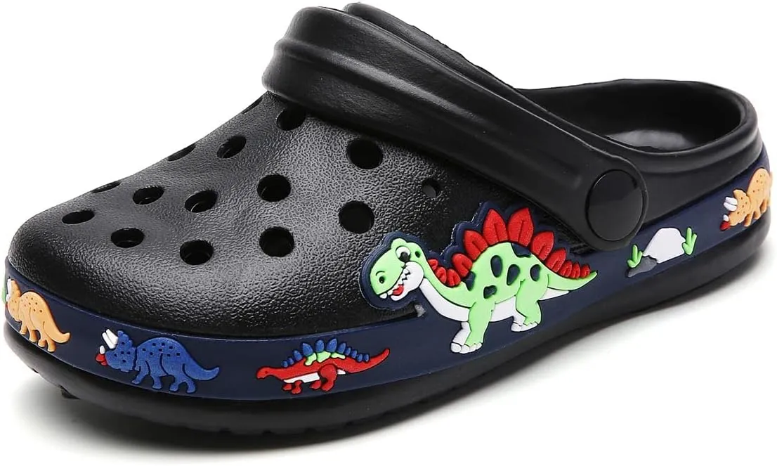 YUKTOPA Boys Girls Clogs Shoes Cartoon Slides Sandals Toddler Little Kid's Slip-on Garden Shoes Lightweight Beach Pool Shower Slippers
