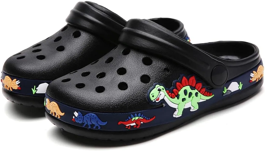 YUKTOPA Boys Girls Clogs Shoes Cartoon Slides Sandals Toddler Little Kid's Slip-on Garden Shoes Lightweight Beach Pool Shower Slippers
