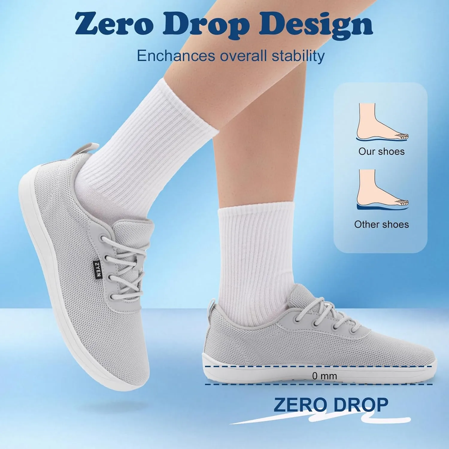 ZYEN Wide Toe Box Barefoot Shoes for Women | Wide Width Breathable Camouflage Shoes | Zero Drop Sole Fashion Non Slip Gym Sneaker Lightweight Minimalist Walking Sneaker